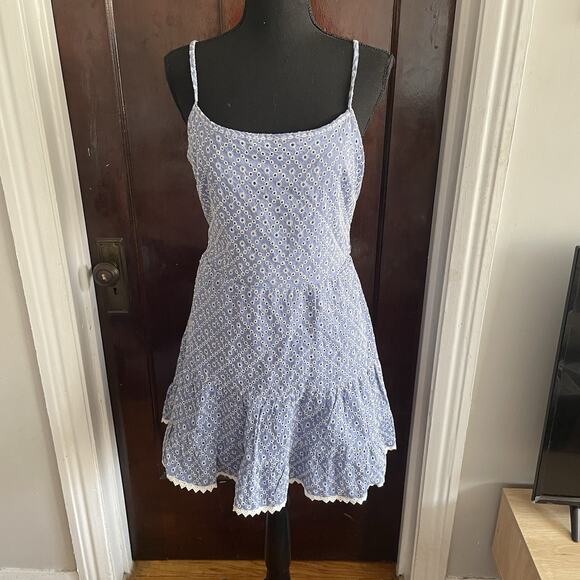 NWT Speechless Blue Eyelet Floral Sequins Spaghetti Strap Sundress Womens XL - Picture 2 of 7